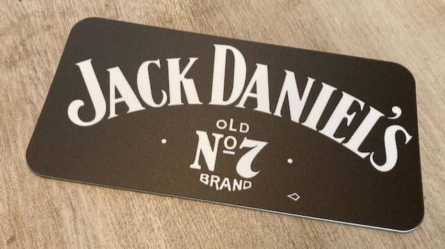 JACK DANIELS  Bordje USA kenteken plastic +- 30-x15 cm, Ophalen of Verzenden, Gebruikt, Auto's