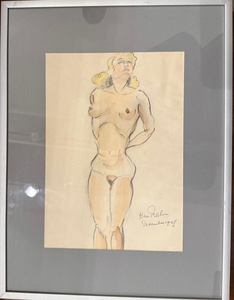 Han Rehm  Vrouwelijk Naakt  Aquarel, Ophalen