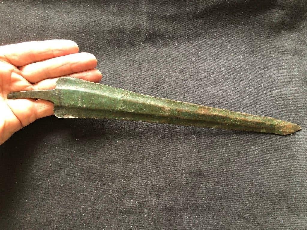 Bodemvondst BRONSTIJD dolk ZWAARD 3000jr oud SUPER conditie, Ophalen of Verzenden