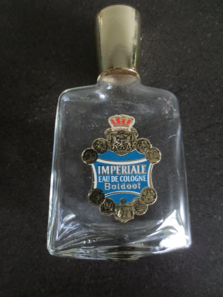Boldoot: Imperiale Eau de Cologne -Boldoot. Hoog 10 cm. Leeg, Ophalen of Verzenden, Gebruikt, Parfumfles