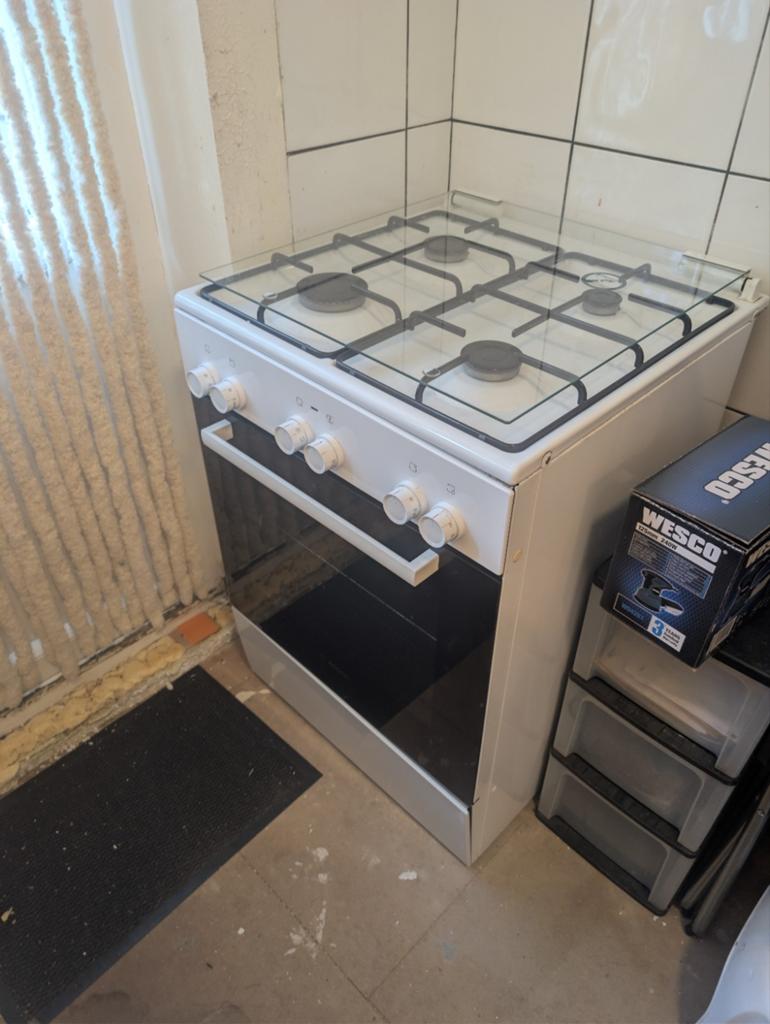 Vrijstaande Bosch gasfornuis met elektrische oven, Witgoed en Apparatuur, Fornuizen, Ophalen, Gebruikt, 4 kookzones, Gas