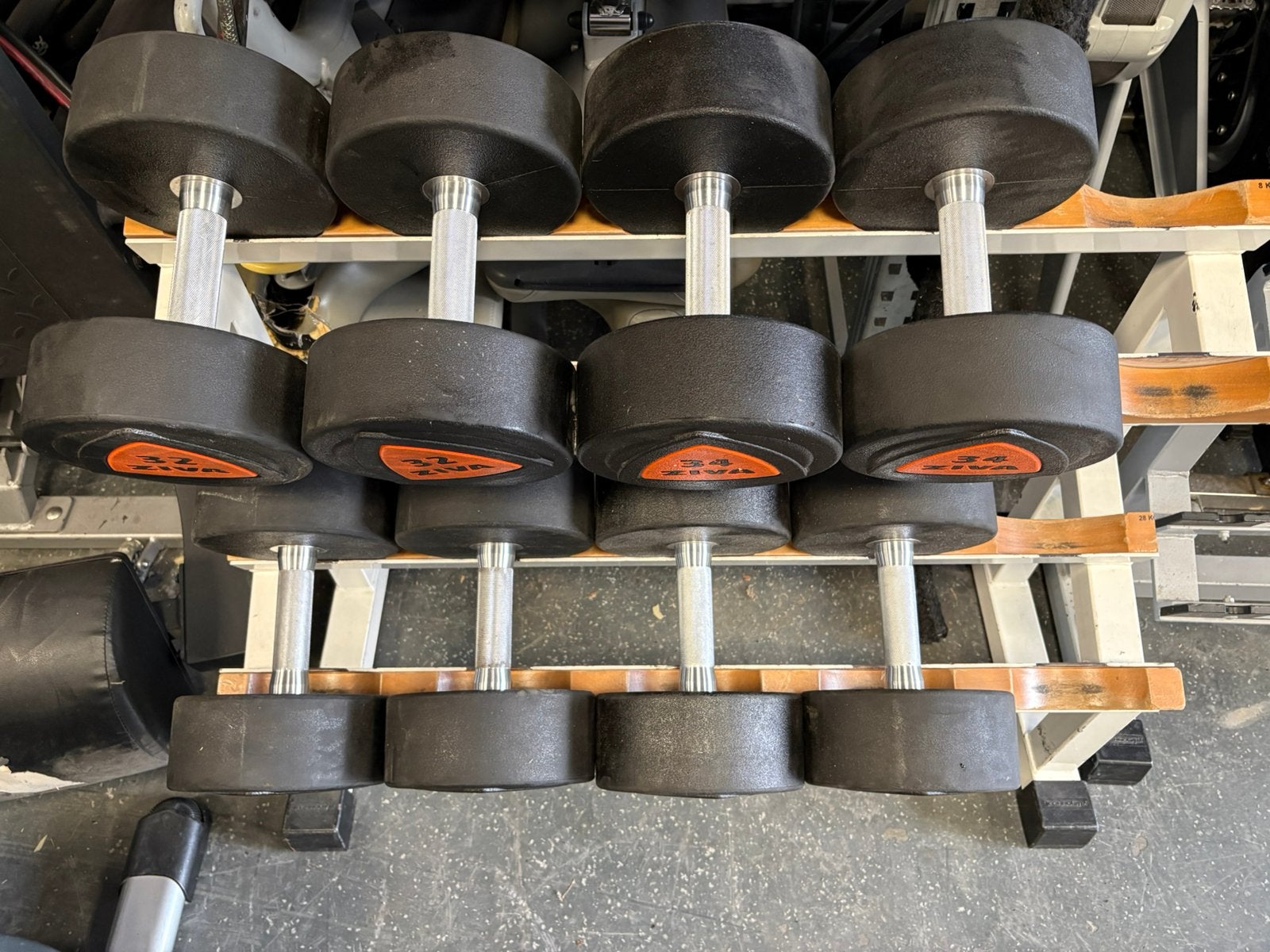 Ziva pu rubberen dumbbells 32-34-36 kg gewichten, Dumbbell, Ziva, Gewichten, Ophalen of Verzenden
