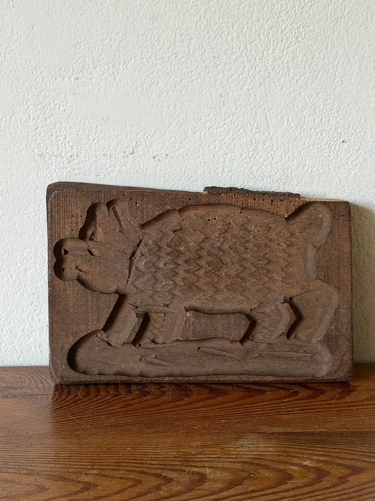 Oude houten speculaasplank met varken – Antieke koekvorm, Ophalen of Verzenden