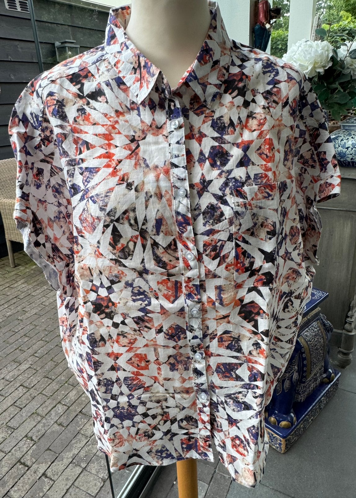 Gerry Weber blouse, Blauw, Maat 46/48 (XL) of groter, Ophalen of Verzenden, Zo goed als nieuw