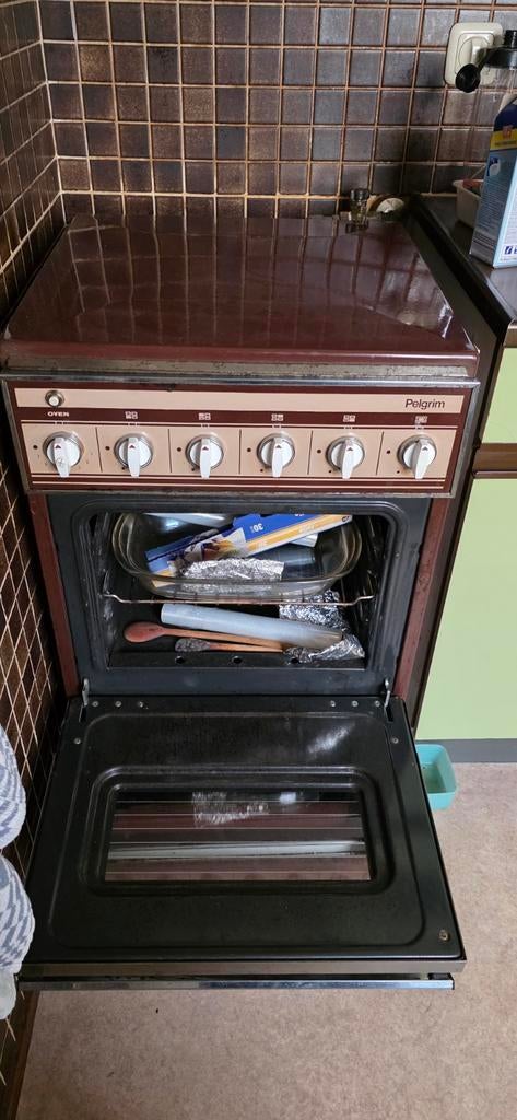 Pelgrim Gasfornuis met Oven - Bruin, 4 Pitten, Ophalen, Gebruikt, 60 cm of meer, 4 kookzones