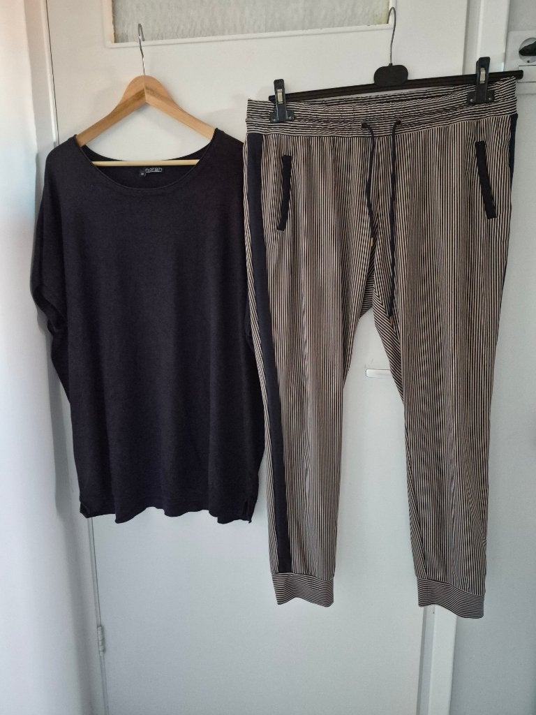 travelstof broek sandwich maat xxl 46 48  tshirt norah   48, Blauw, Maat 46/48 (XL) of groter, Ophalen of Verzenden, Zo goed als nieuw