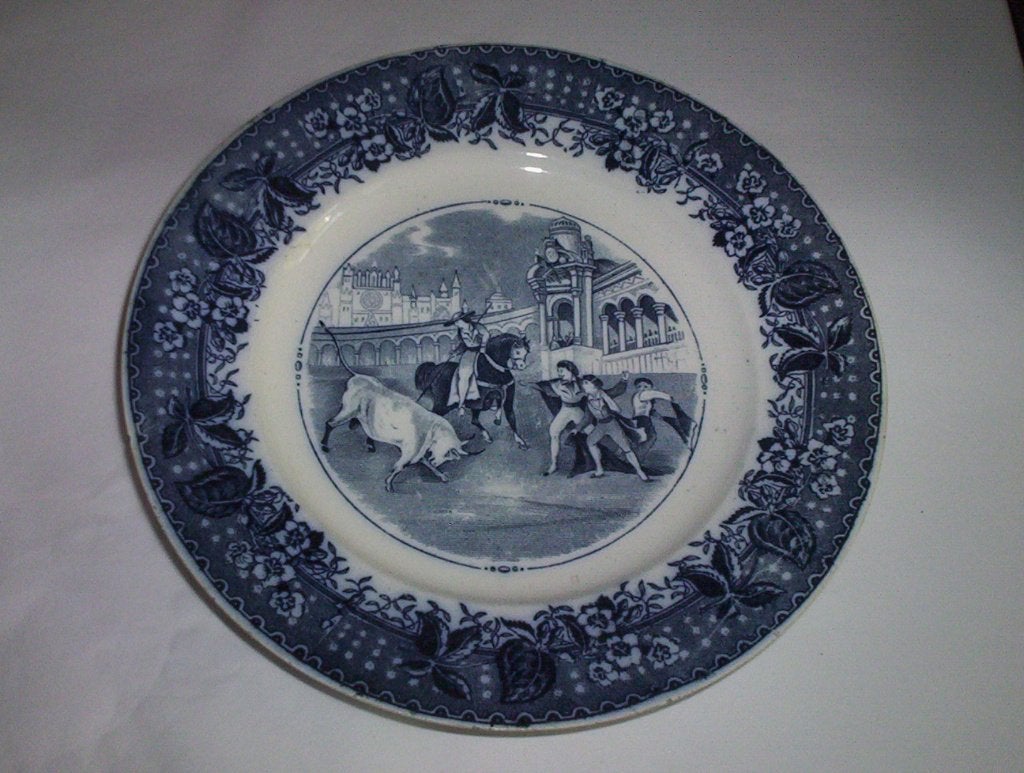 bord met voorstelling stierenvechten (sc maastricht), Antiek en Kunst, Ophalen of Verzenden