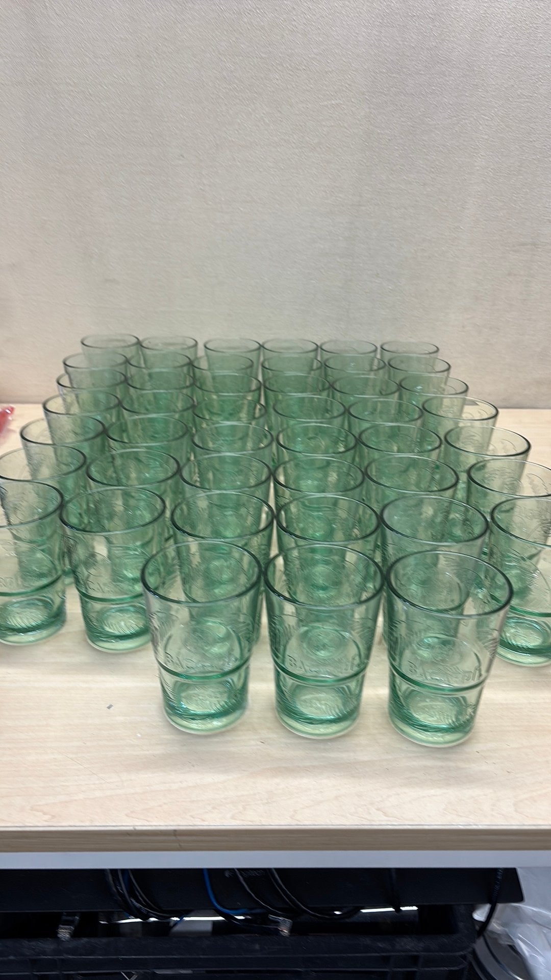Bacardi glazen, Ophalen, Gebruikt