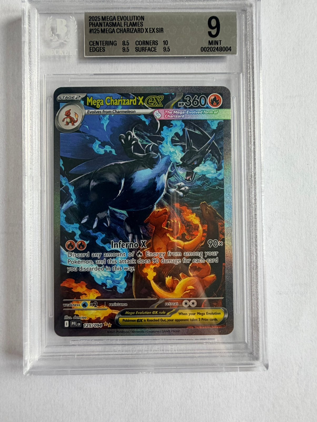 Pokémon TCG – Mega Charizard X ex SIR #125/094 – BGS 9 Mint, Hobby en Vrije tijd, Verzamelkaartspellen | Pokémon, Ophalen of Verzenden