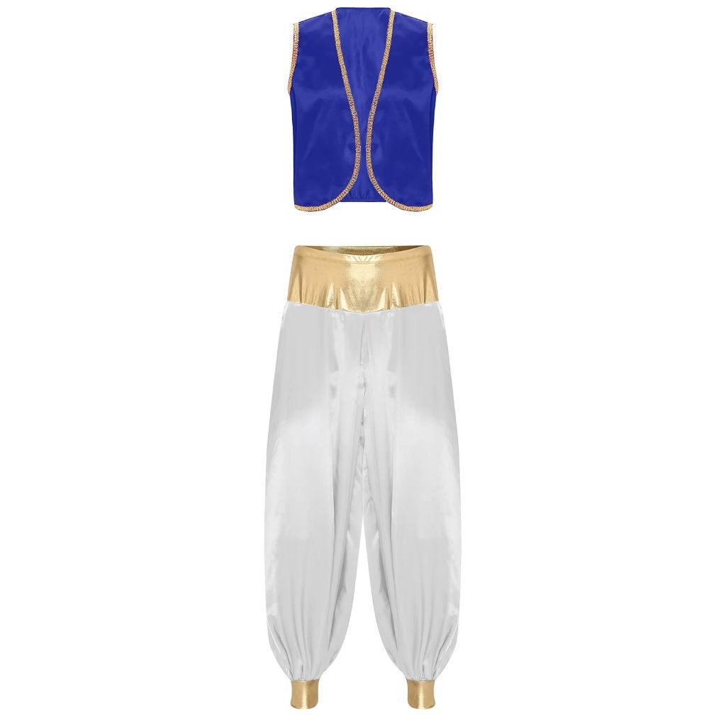 Blauw wit arabische prins kostuum, Verzenden, Nieuw, Overige maten, Kleding