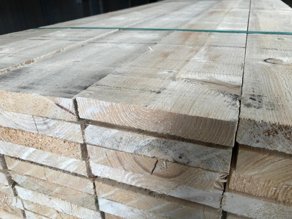 Steigerhout Vuren 32x200 mm Fijnbezaagd Steigerplanken 3x20, Ophalen of Verzenden, Nieuw, Vuren, Plank