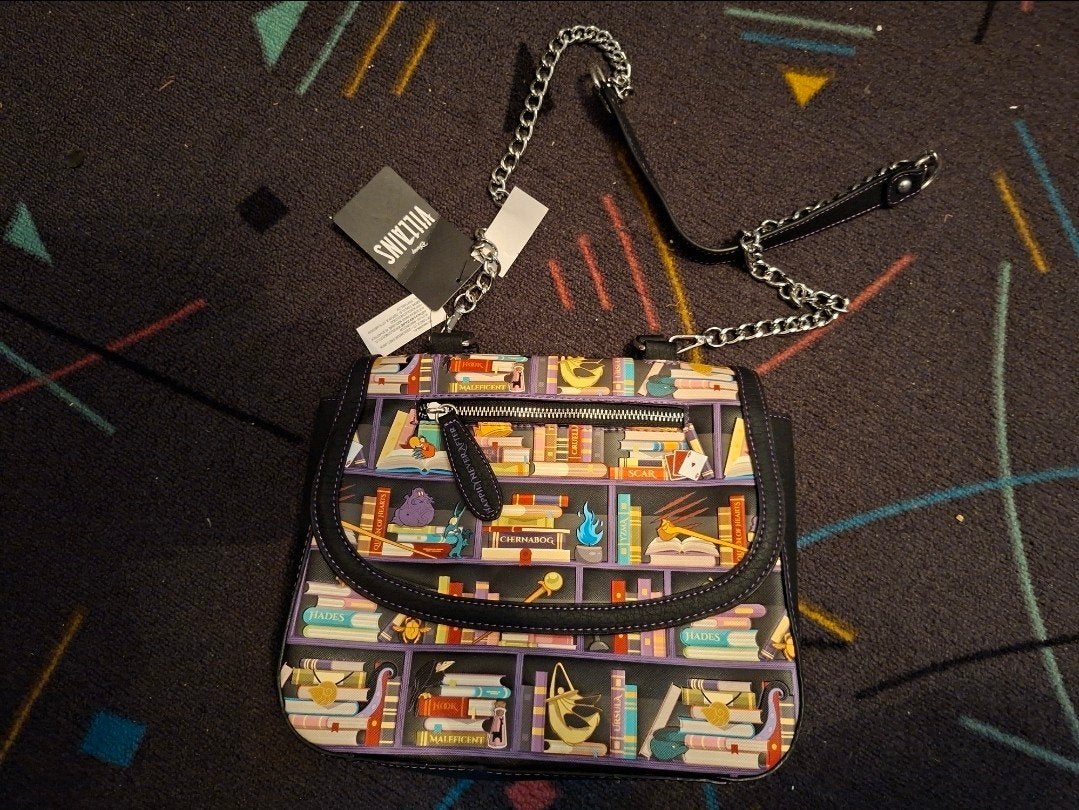 Disney Villains Loungefly Crossbody Tas - Boekenplank Design, Ophalen of Verzenden, Nieuw, Paars, Schoudertasje