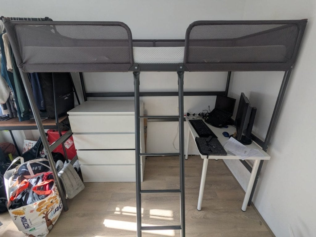 IKEA TUFFING hoogslaper + ABYGDA matras 90200 – Bijna nieuw, Ophalen, 90 cm, Eenpersoons, Zo goed als nieuw
