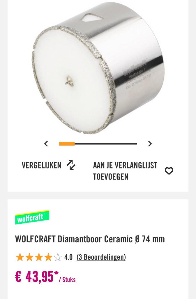 Gatenzaag 74 mm voor tegels en steen, Ophalen, Zo goed als nieuw, Overige typen
