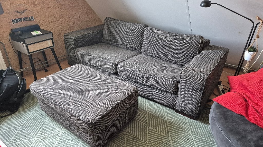 Bank met hocker, Ophalen, Gebruikt, Tweepersoons, 75 tot 100 cm