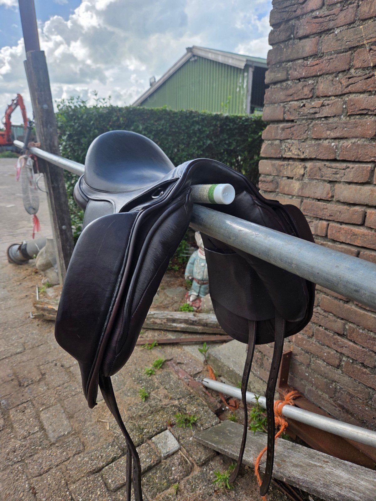 Cavaletti dressuurzadel monoblad. 17 inch., Ophalen, Zo goed als nieuw, Dressuur