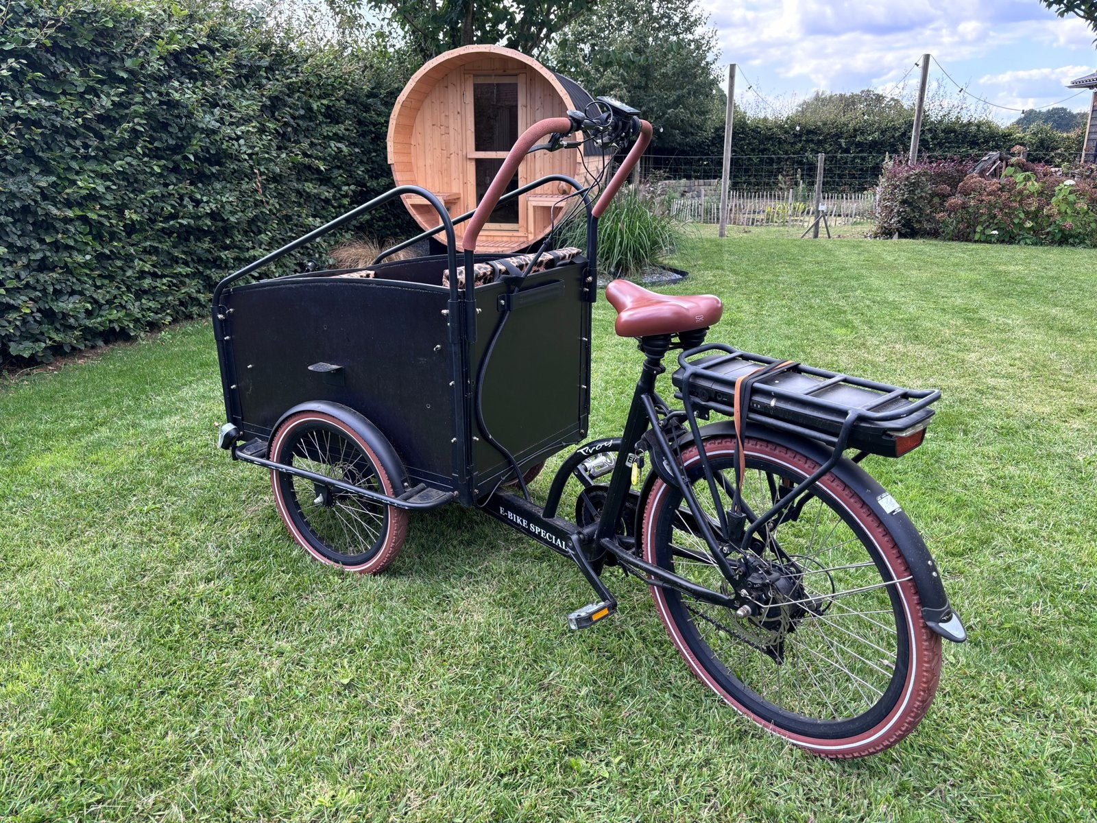 Elektrische Troy Bakfiets - Goed onderhouden, 4 kinderen of meer, Gebruikt, Elektrisch, Schijfrem
