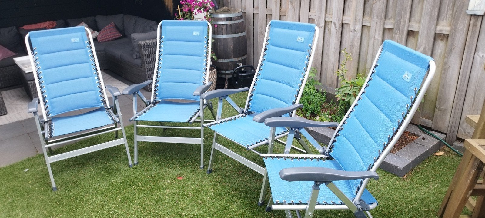 4x Bardani campingstoelen - verstelbaar en inklapbaar, Ophalen, Zo goed als nieuw, Aluminium, Verstelbaar