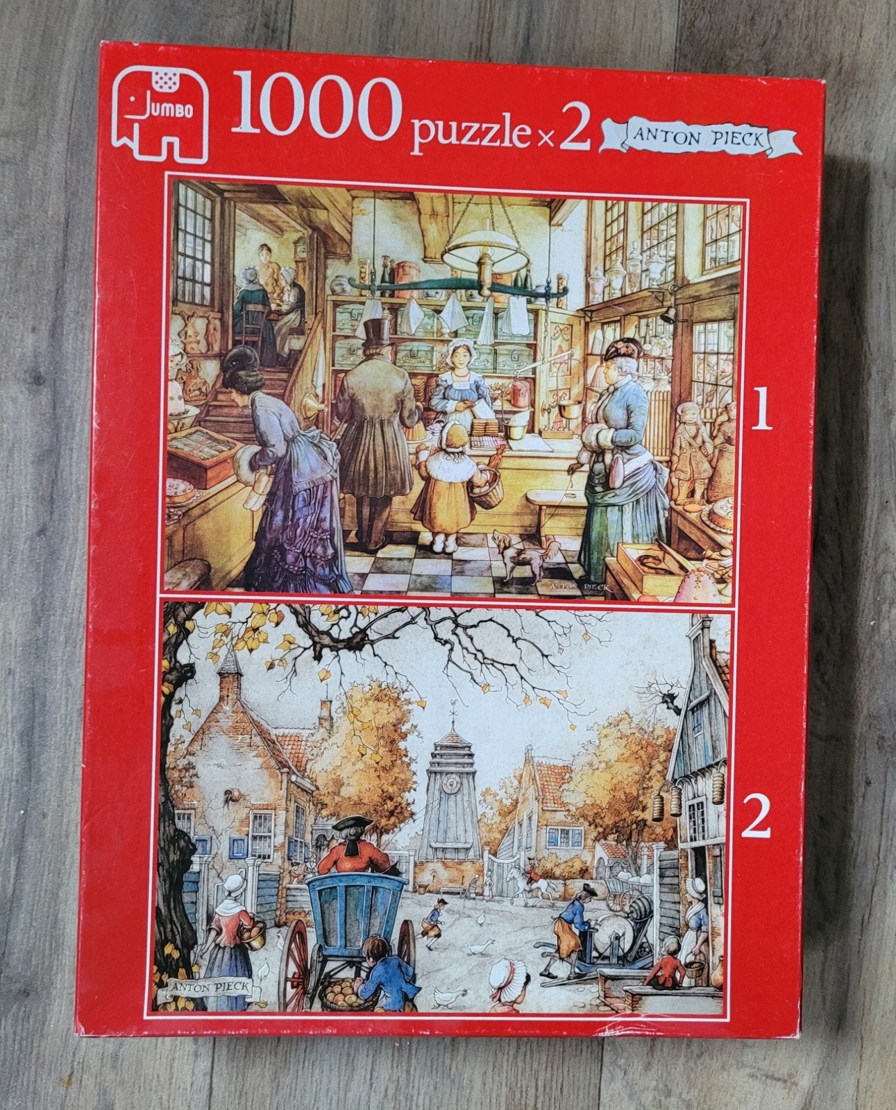 Anton Pieck  - 2 legpuzzels 1000 stukjes per stuk Jumbo, Ophalen of Verzenden, 500 t/m 1500 stukjes, Gebruikt, Legpuzzel
