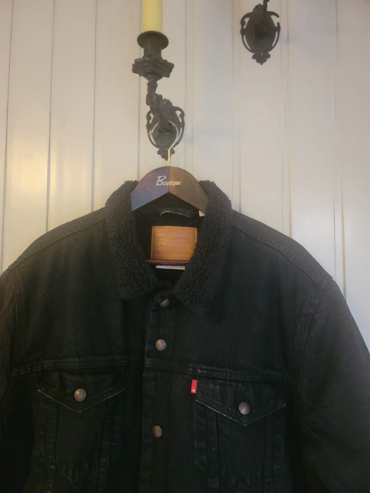Schitterende, originele Levi's Teddy (Sherpa) jeans jas XXL, Zwart, Overige maten, Ophalen of Verzenden, Zo goed als nieuw