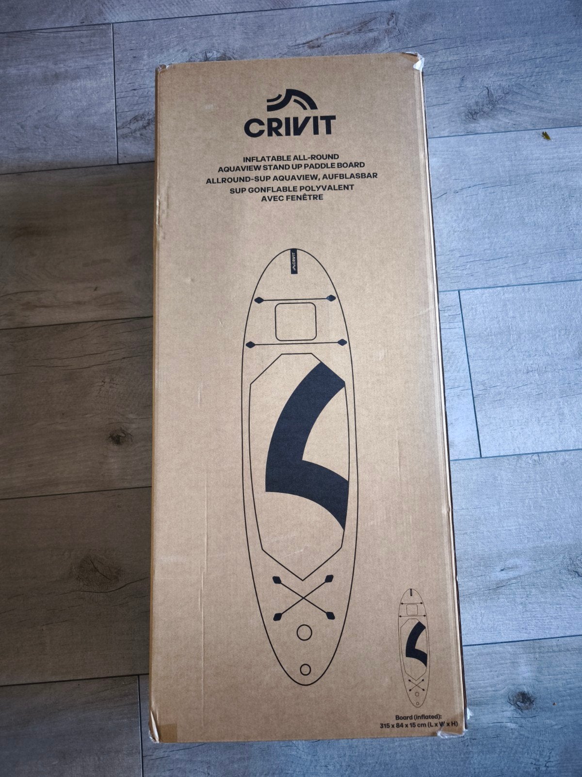 Crivit Opblaasbaar SUP-board Aquaview - Nieuw in doos, Ophalen of Verzenden, Nieuw, SUP-boards