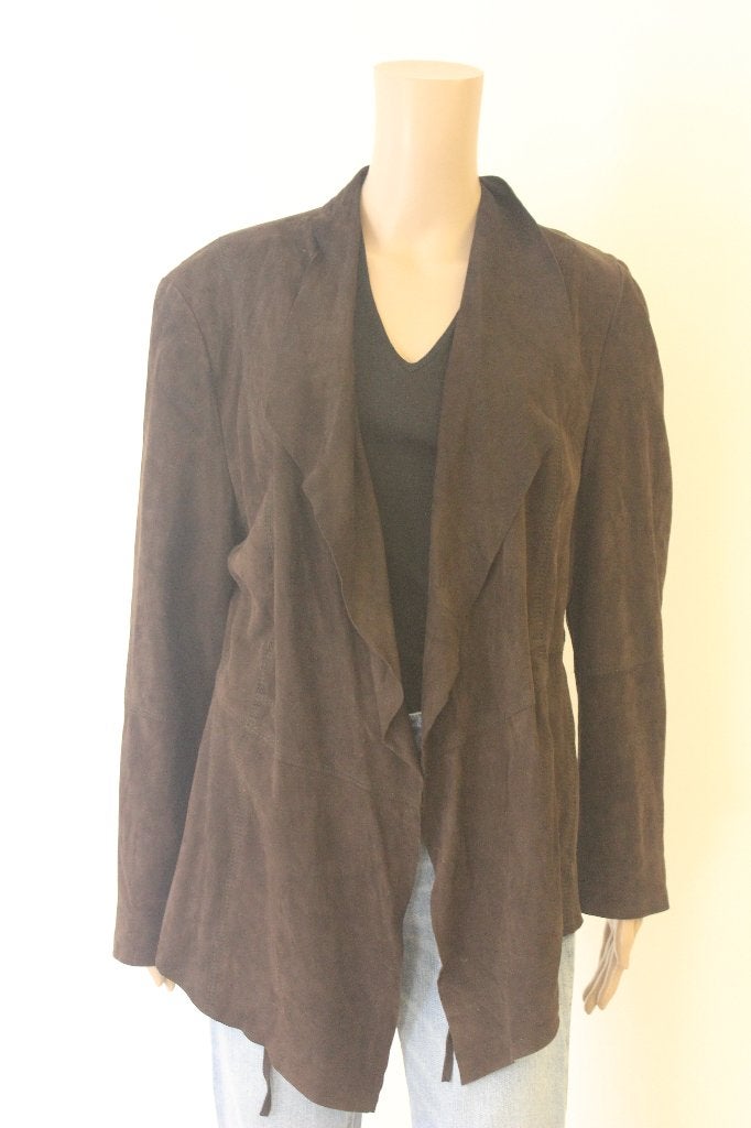 Gerry Weber donkerbruin suede jasje maat 44, Bruin, ., Maat 42/44 (L), Ophalen of Verzenden