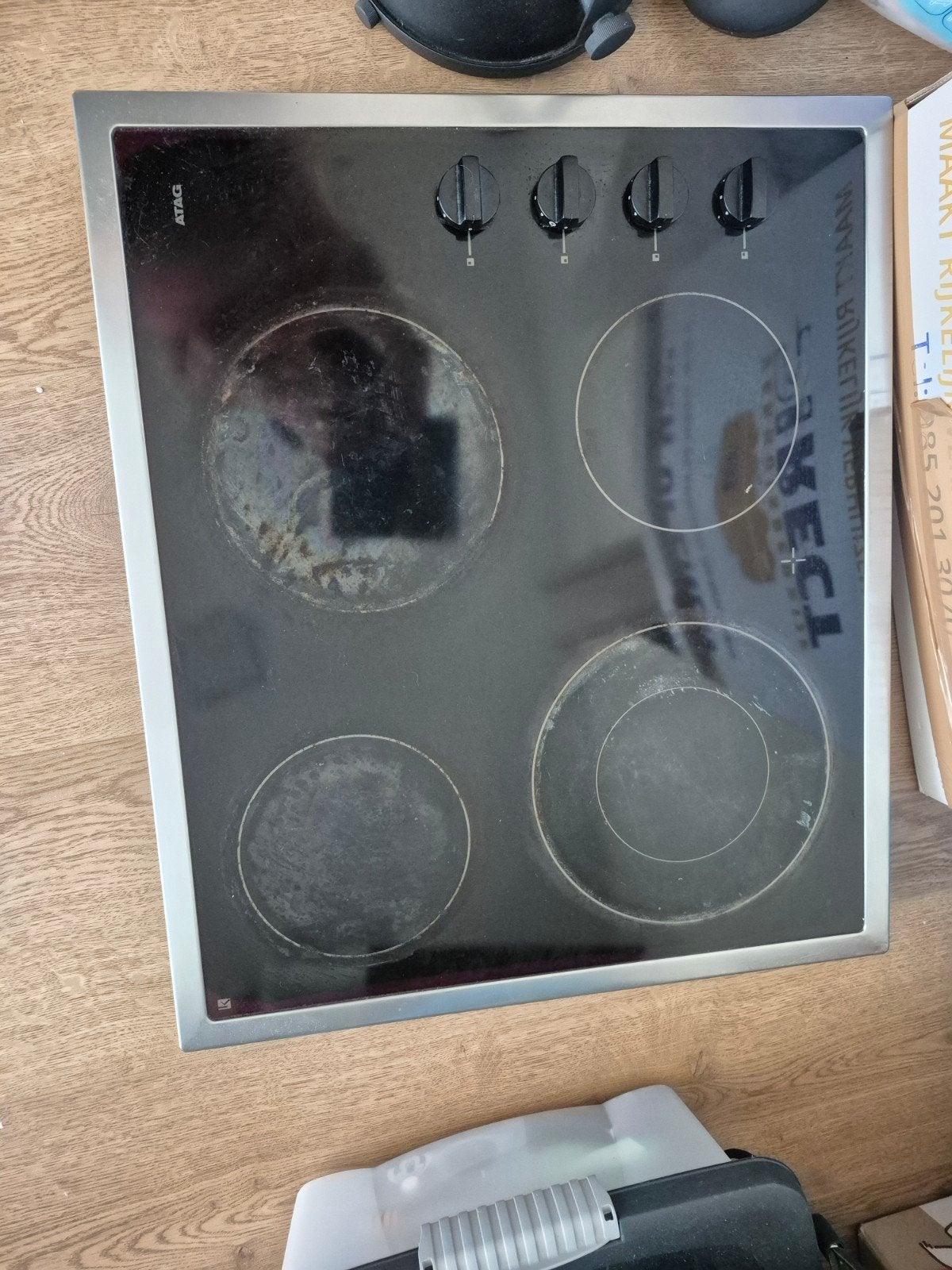 electrische kookplaat, Ophalen, Vrijstaand, Elektrisch, 4 kookzones