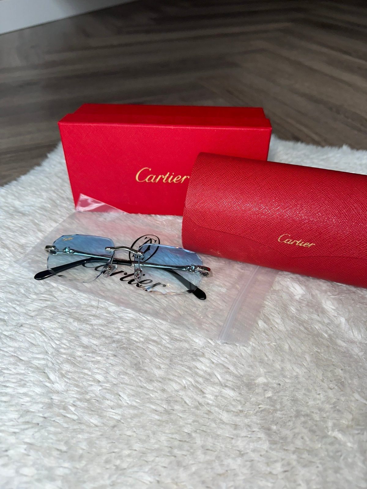 Cartier bril - Nieuw met doos, Overige merken, Zonnebril, Blauw, Nieuw