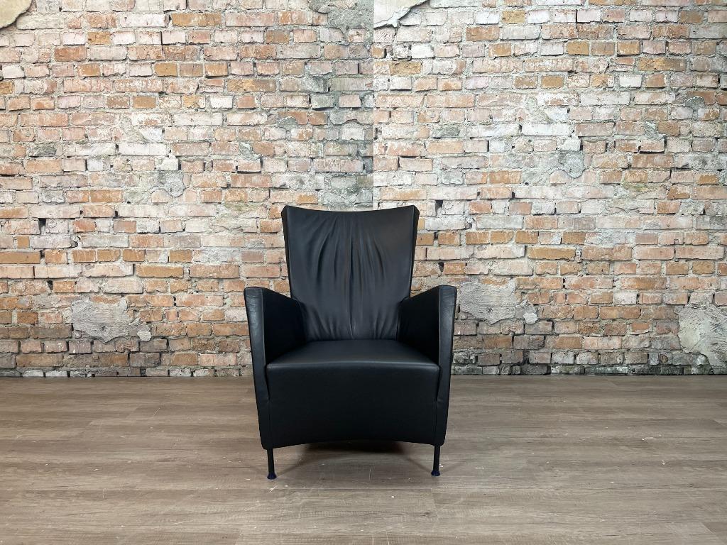 Montis Windy zwart bij TheReSales, Huis en Inrichting, Fauteuils, 75 tot 100 cm, Ophalen of Verzenden, Zo goed als nieuw, Leer