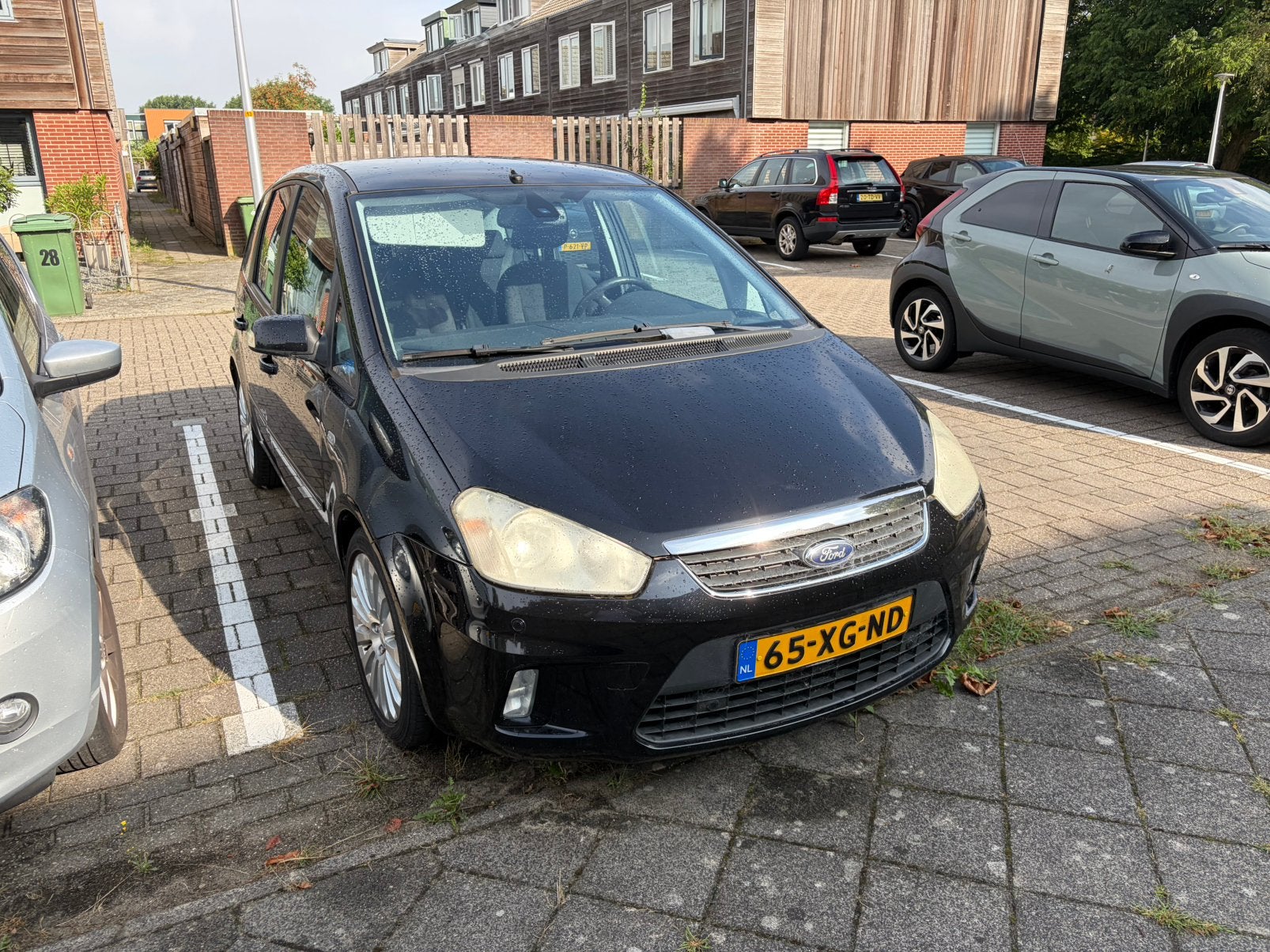 Ford C-Max 1.8 92KW 2007 Zwart titanium uitvoering., Voorwielaandrijving, 125 pk, 4 cilinders, Zwart