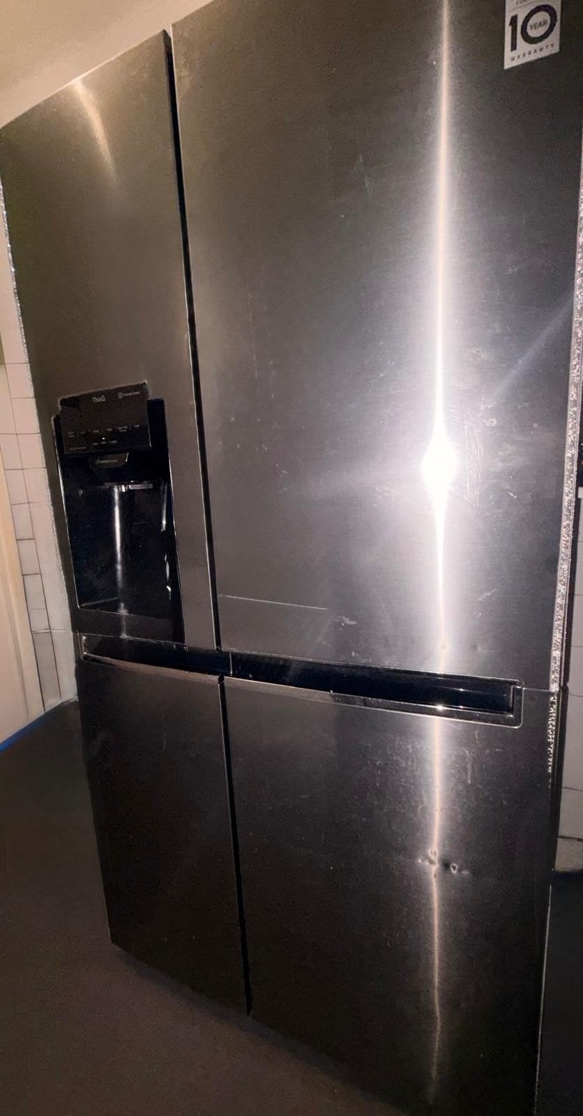 LG ThinQ Amerikaanse Koelkast met Ice & Water Systeem, Ophalen, Gebruikt, 200 liter of meer, 60 cm of meer