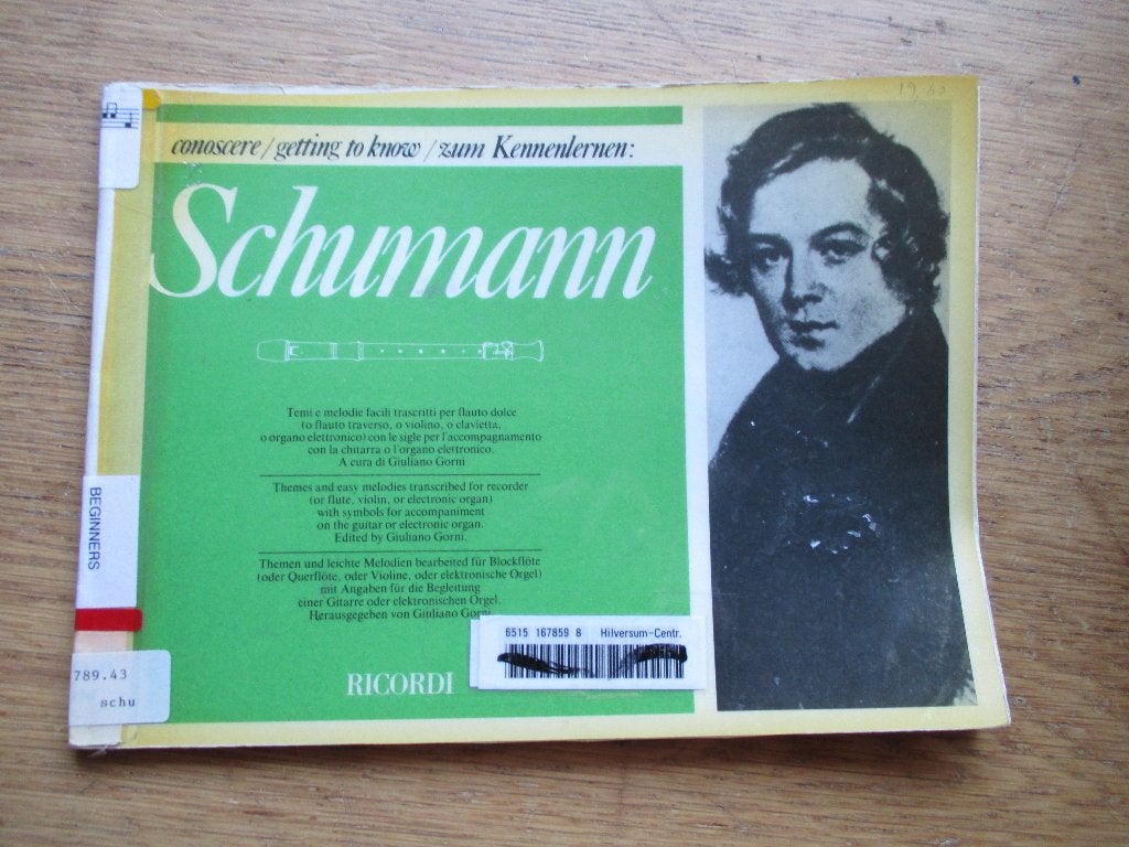 Schumann - getting to know -blokfluit/dwarsfluit/viool/keyb, Gebruikt, Dwarsfluit of Piccolo, Klassiek, Ophalen of Verzenden
