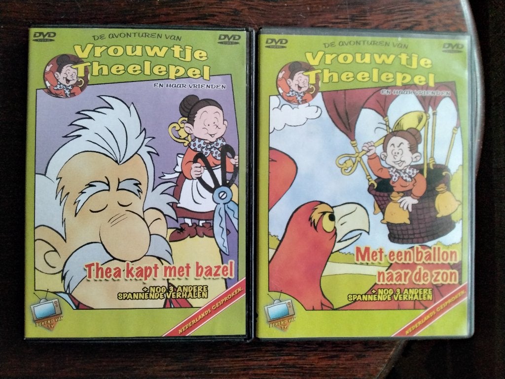 Vrouwtje theelepel 2 dvds, origineel, Avontuur, Alle leeftijden, Ophalen of Verzenden, Zo goed als nieuw