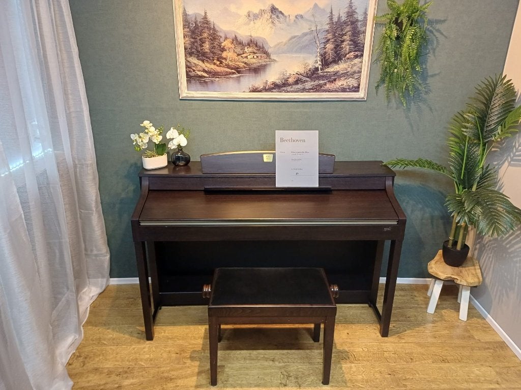 Yamaha Clavinova CLP-370 – zeer nette staat, Bruin, ., Digitaal, Ophalen of Verzenden