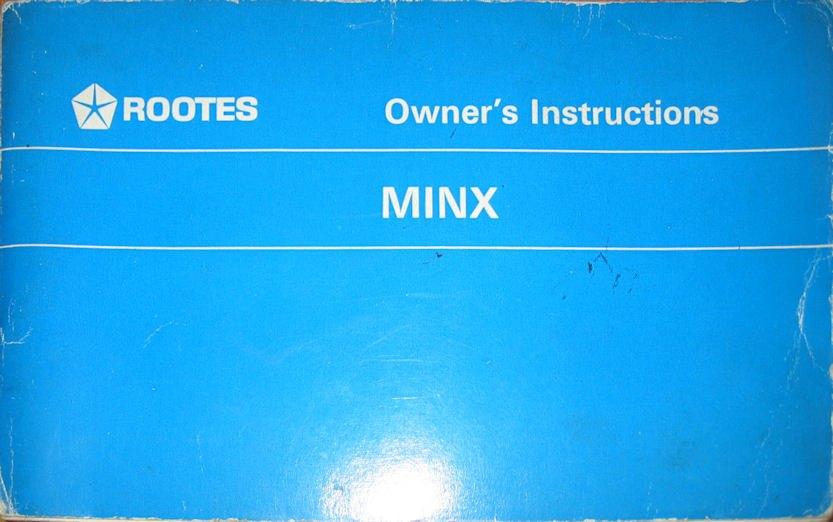 Rootes Hillman Minx handleiding owner's instructions 1969, Ophalen of Verzenden