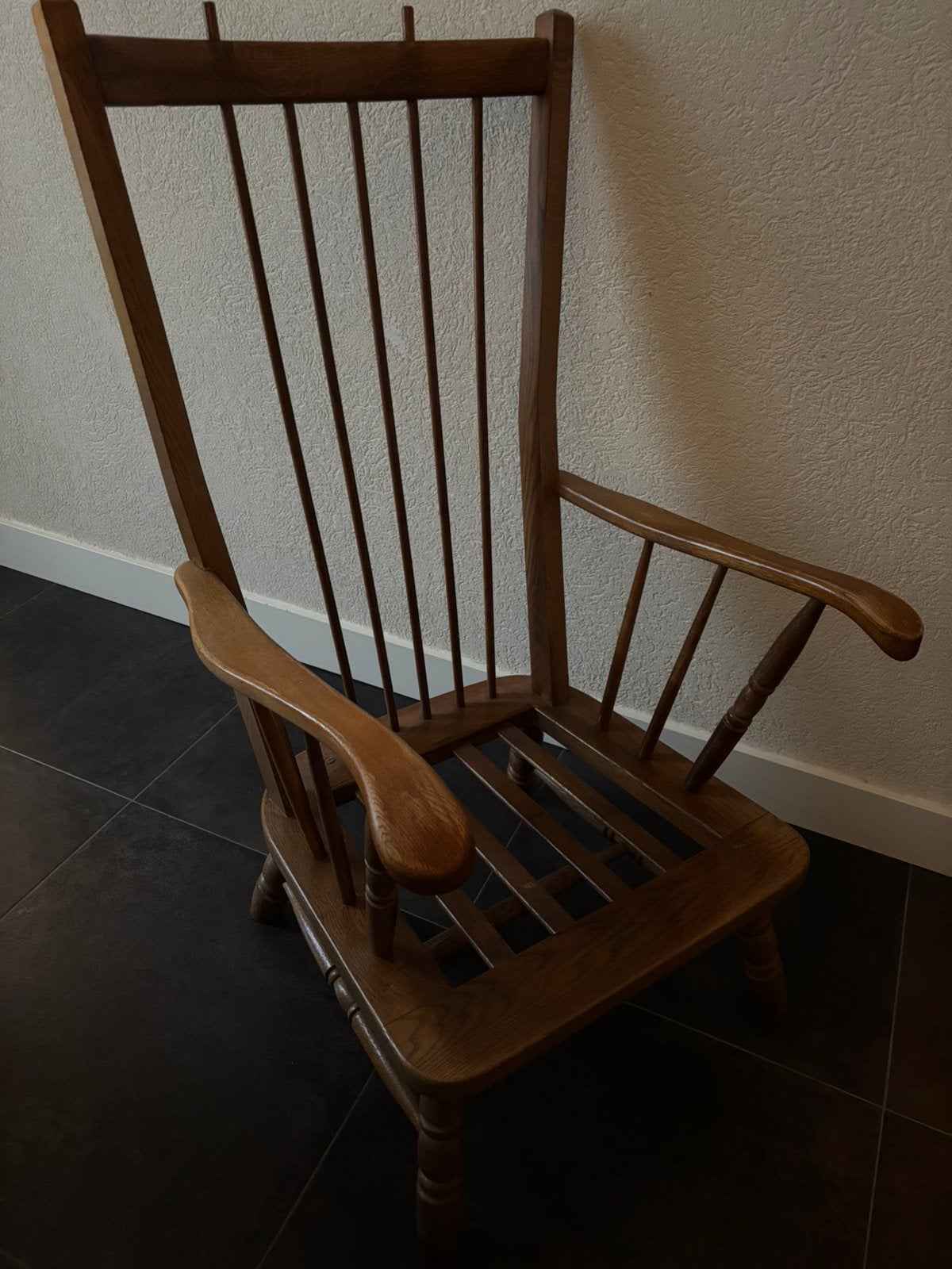 Vintage spijlen fauteuil, Ophalen, Gebruikt, Vintage, 75 tot 100 cm
