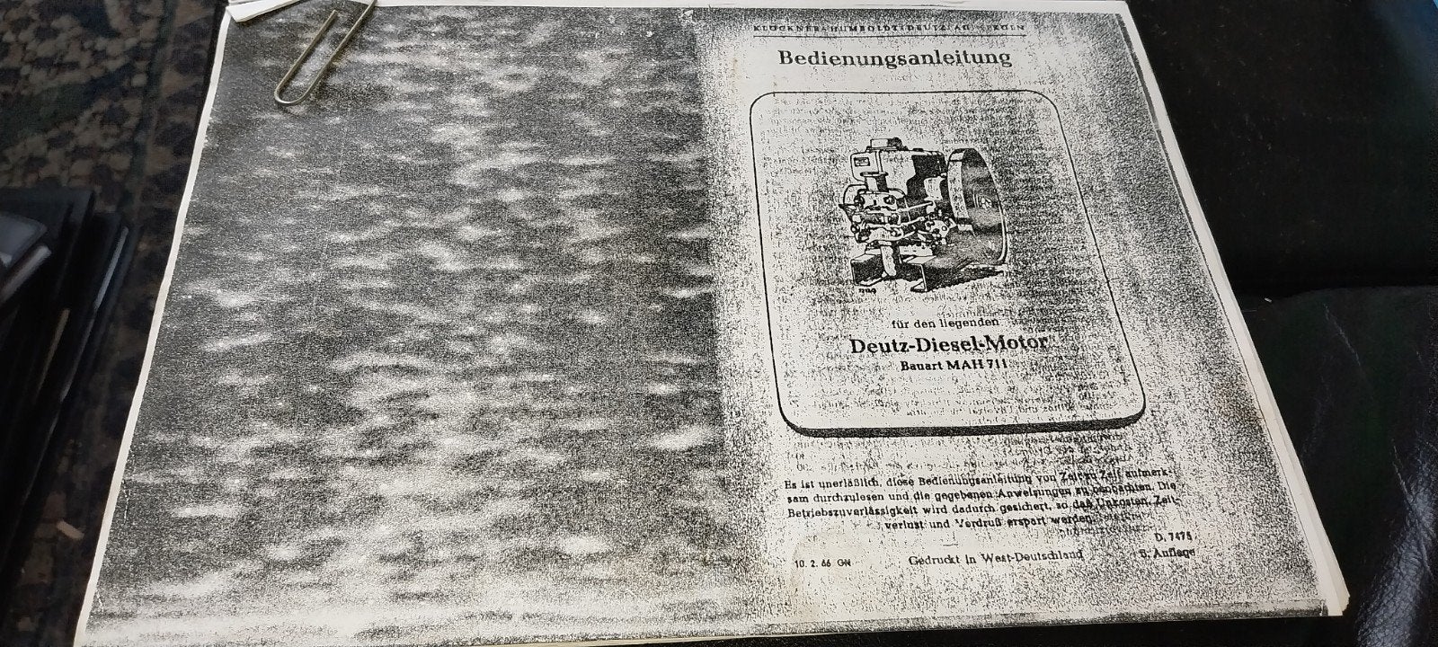 deutz MAH 711 handleiding stationaire motor antiek oud, Ophalen of Verzenden, Gelezen