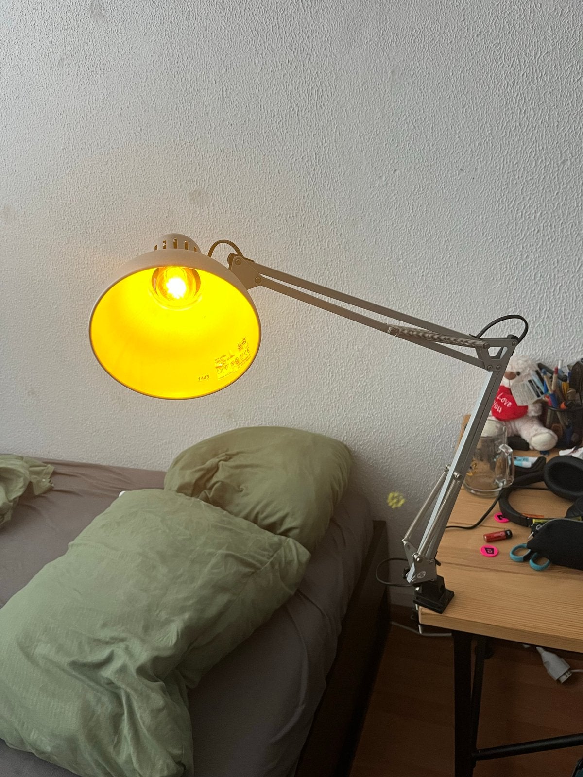 IKEA Bureaulamp/Klemlamp - Verstelbaar en Praktisch, Gebruikt, E14 (klein), Ophalen of Verzenden, Grijs