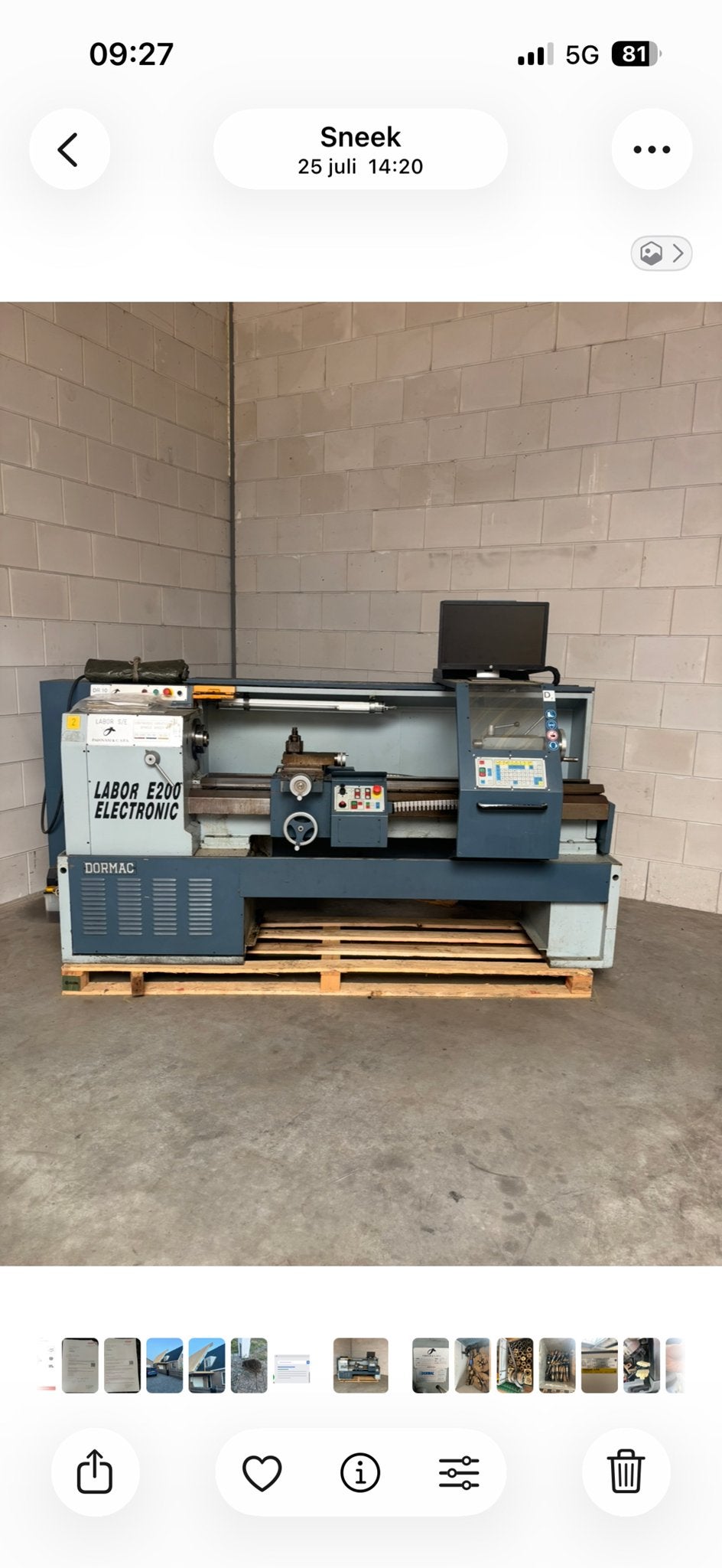 Dormac Labor E200 Electronic Draaibank (1994), Ophalen