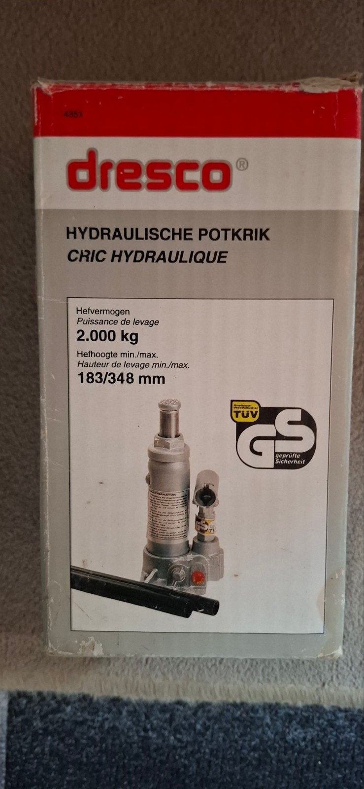 2 x Dresco Hydraulische Potkrik 2000 kg, Auto diversen, Krikken, Ophalen of Verzenden, Gebruikt, Manueel, Potkrik