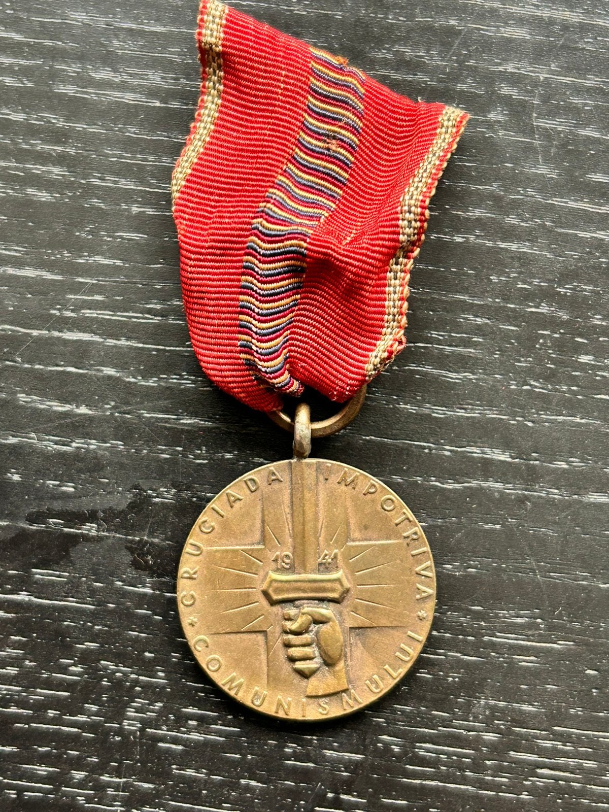 WW2 roemeense kruistocht tegen communisme medaille, Ophalen of Verzenden, Landmacht, Overige gebieden, Lintje, Medaille of Wings