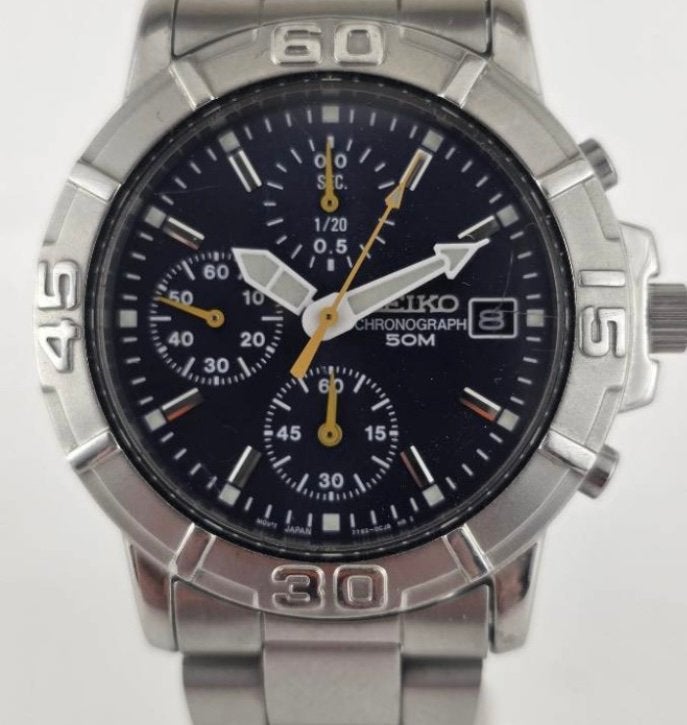 Seiko chronograph horloge, Verzenden, Zo goed als nieuw, Staal, Seiko