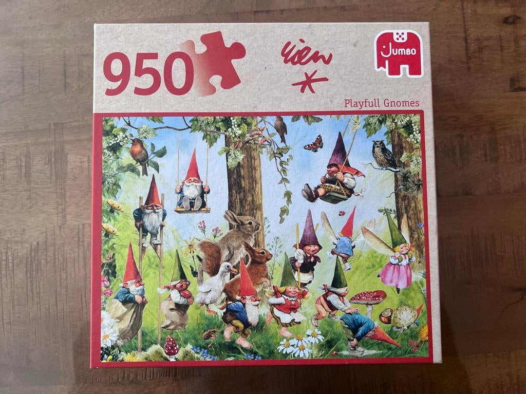 Jumbo Legpuzzel "Playfull Gnomes" 950 stukjes, Ophalen of Verzenden, 500 t/m 1500 stukjes, Zo goed als nieuw, Legpuzzel