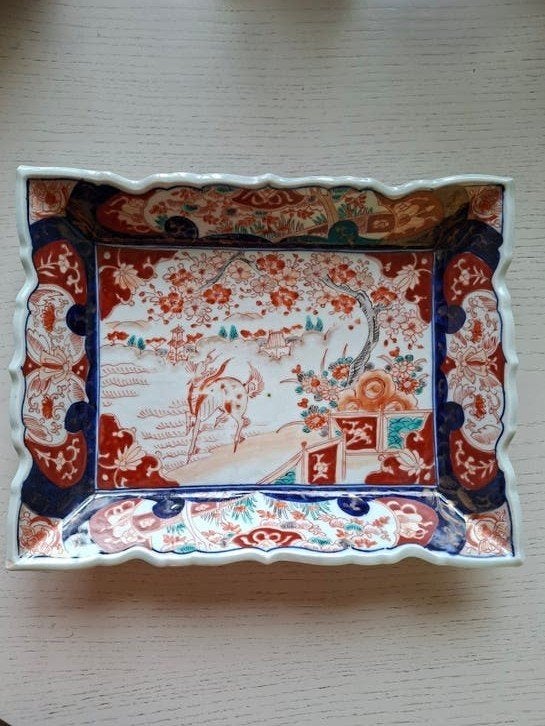 Fraaie Japanse  schaal/porselein/afbeelding van landschap, Ophalen of Verzenden