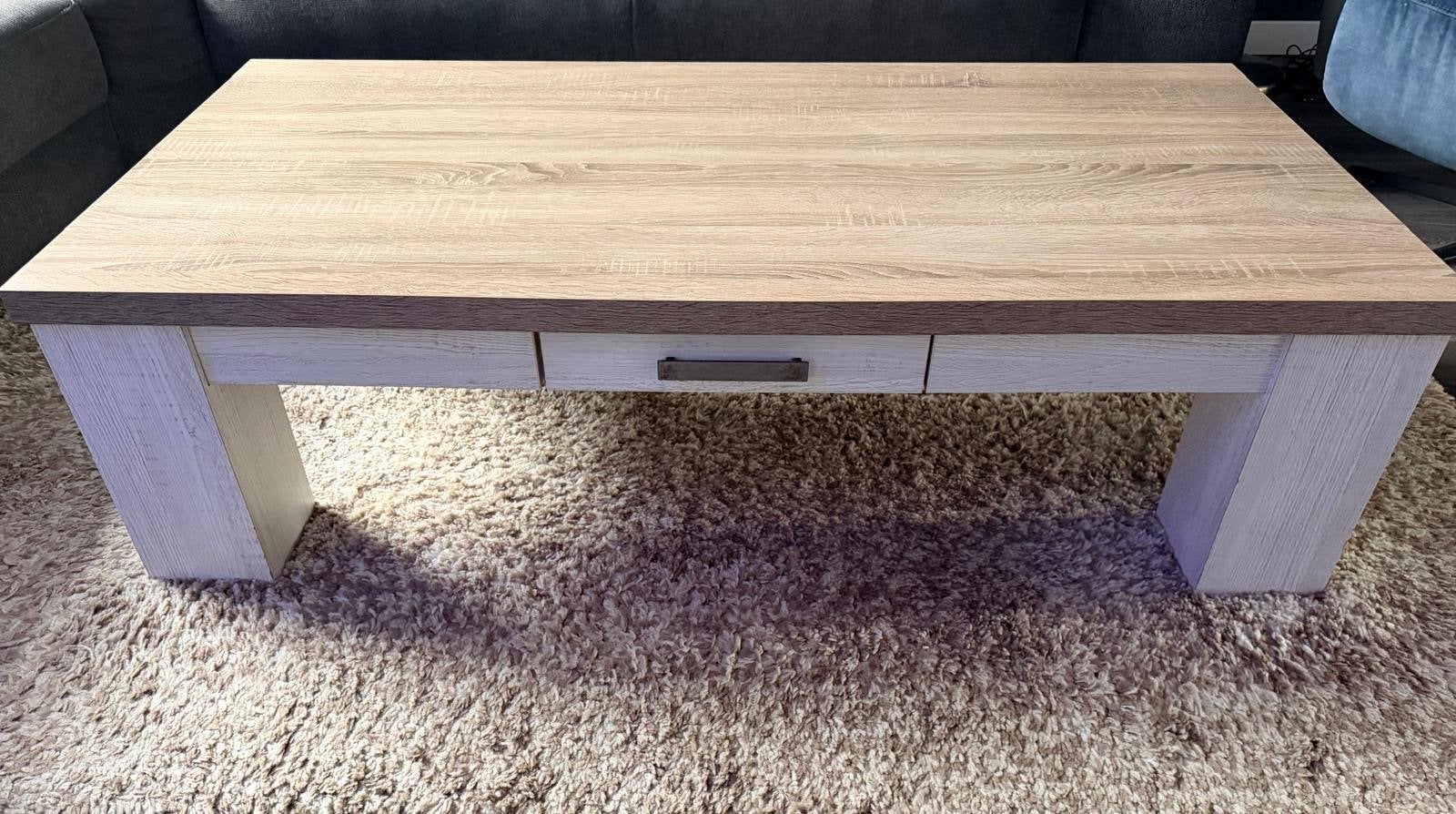 Salontafel met lades, Ophalen, Gebruikt, 100 tot 150 cm, 50 tot 100 cm