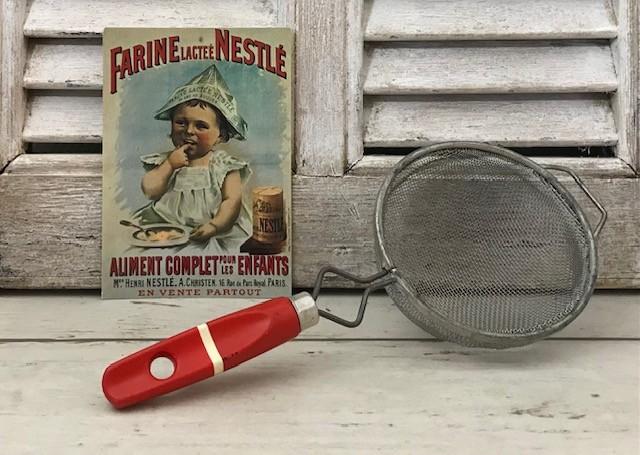 Vintage zeef met steel en steun, Ophalen of Verzenden