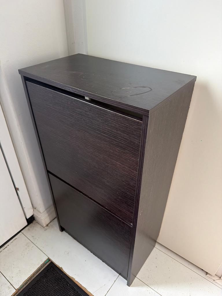 IKEA bissa schoenenkast met 2 vakken, donkerbruin, Ophalen, Gebruikt
