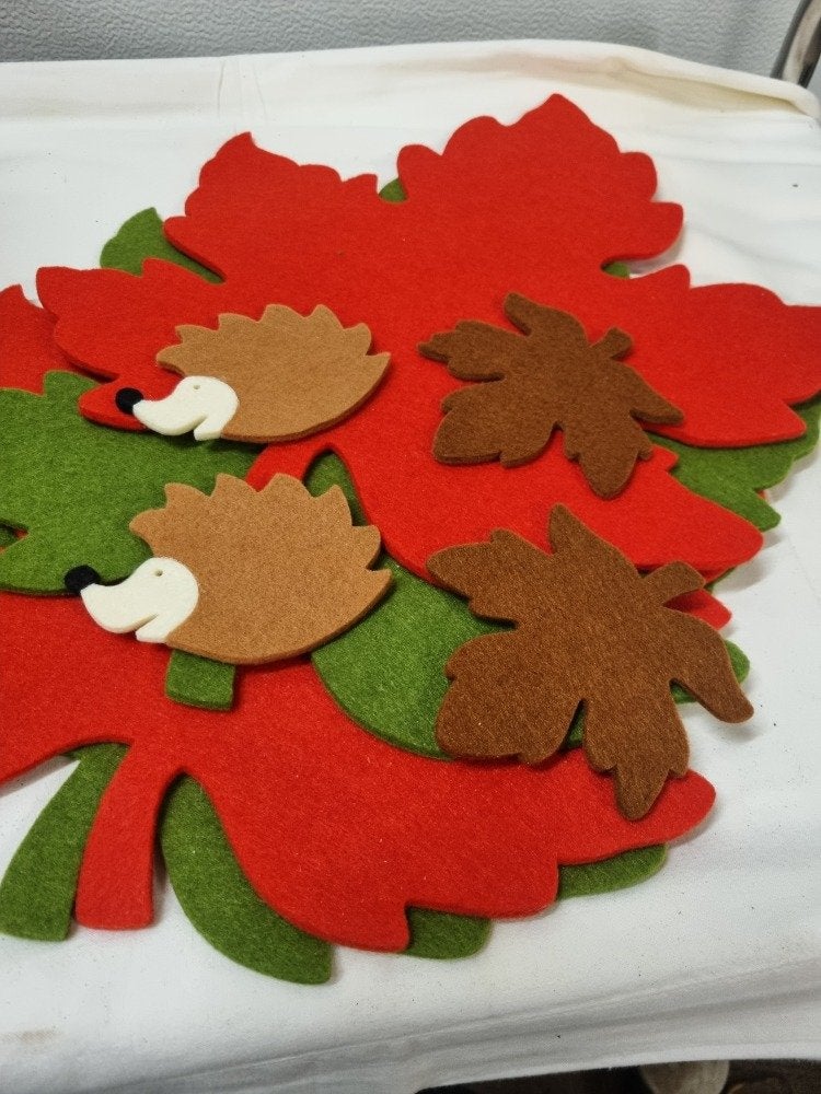 placemats en glas onderzetters filt herfstbladeren, Ophalen of Verzenden, 'T Olde Gre-j, Info@toldegrej.nl, Endepoelstraat 20f Didam