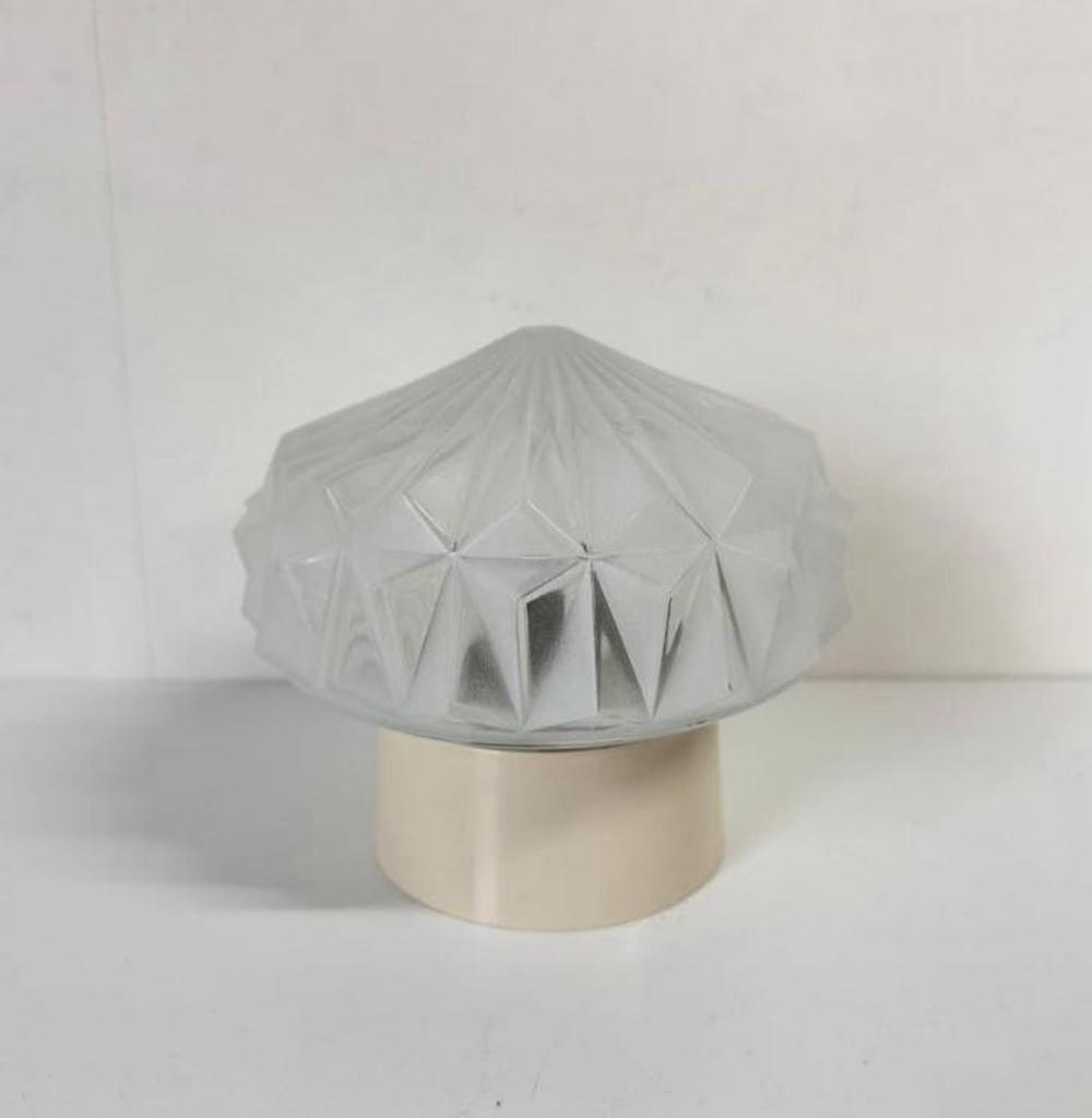 Vintage plafondlamp ster wit met helder glas seventies, Ophalen of Verzenden, Zo goed als nieuw, Glas, Vintage seventies