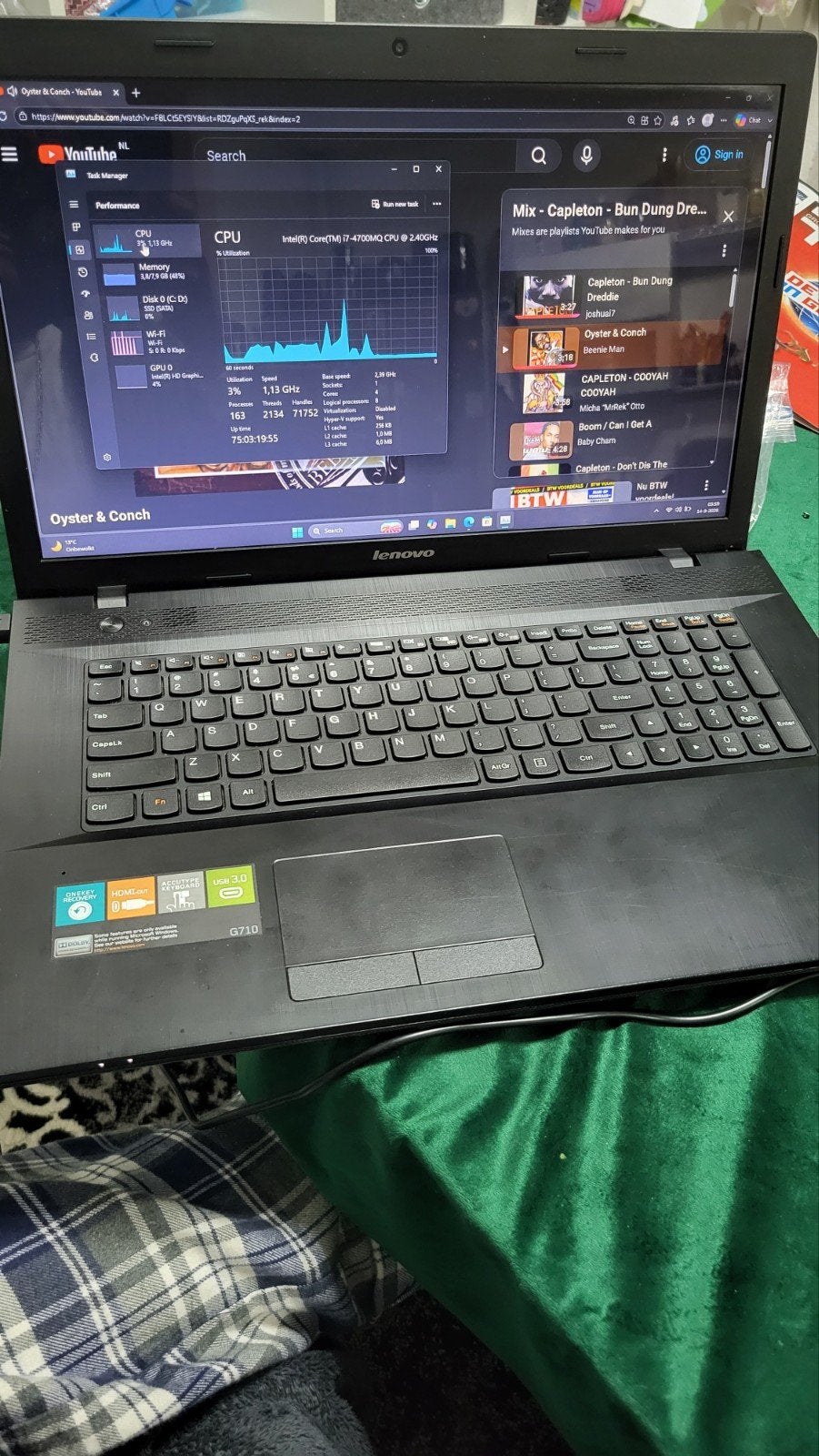 laptop lenovo G710-i7, 8 GB, Ophalen of Verzenden, Zo goed als nieuw, 256 GB of meer